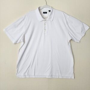 IZOD Golf Mens XXL White Pima Cotton Blend Short Sleeve Polo Shirt